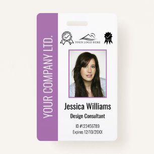 Custom Corporate Certified Employee Purple ID Badge