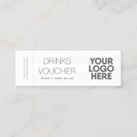 Custom Corporate Drink Voucher Ticket Logo Card