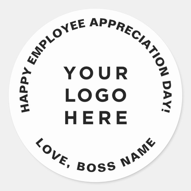 Custom Corporate Employee Appreciation Day Gifts Classic Round Sticker (Front)