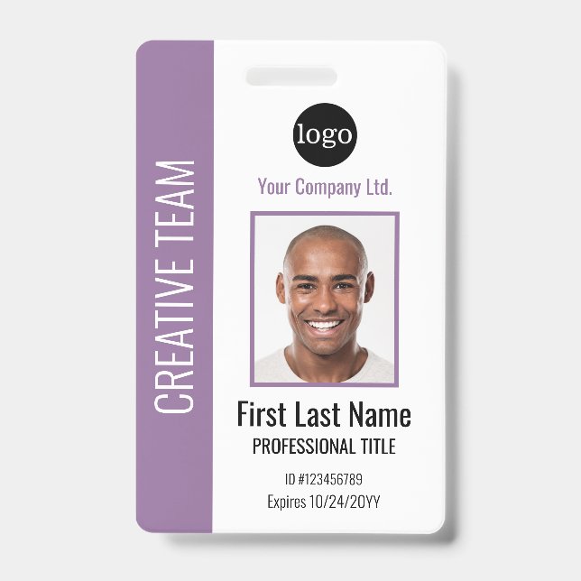Custom Corporate Employee-Logo,Photo,Barcode Badge (Front)