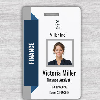 Custom Corporate Employee Photo ID Badge | Navy 