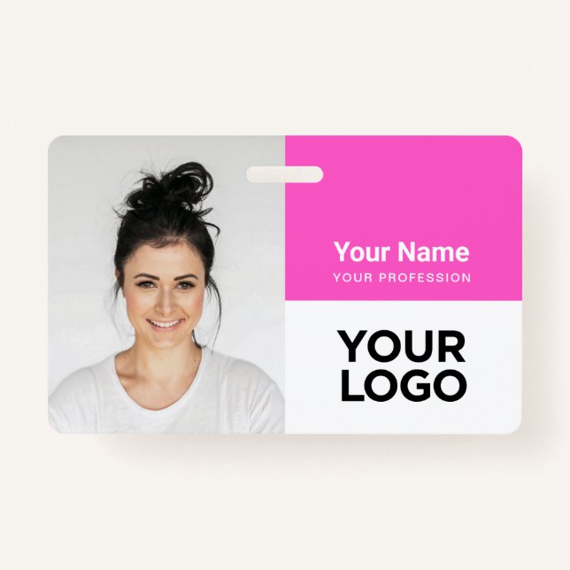 Custom Corporate Employee Photo Logo Name Badge (Front)