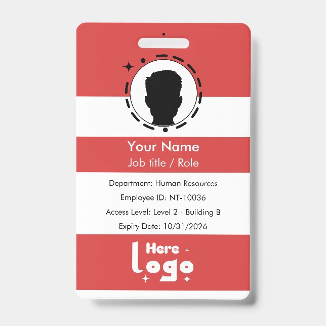 Custom corporate ID badge with barcode (Front)