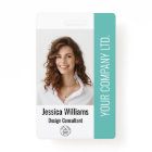 Custom Corporate Large Employee Photo Teal ID