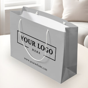 Custom Corporate Logo Business Promotional Grey Large Gift Bag