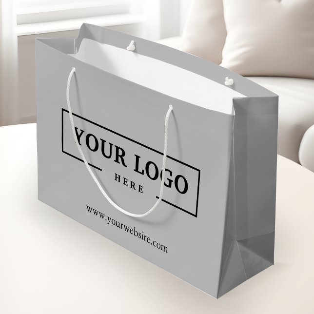 Custom Corporate Logo Business Promotional Grey Large Gift Bag (Creator Uploaded)