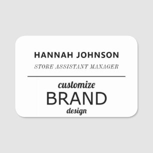 Custom Corporate Logo Employee Pin Or Magnetic  Name Tag