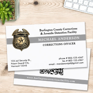 Custom Correctional Officer Prison Guard QR Code Business Card