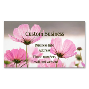 Custom Cosmos Garden Flowers Floral  Magnetic Business Card