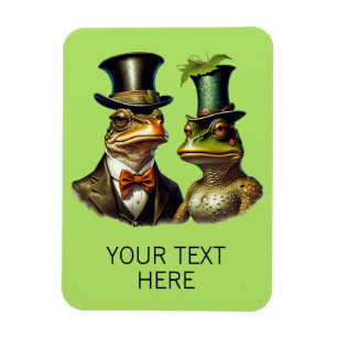 Custom Cottagecore Funny Victorian Frog Couple Magnet
