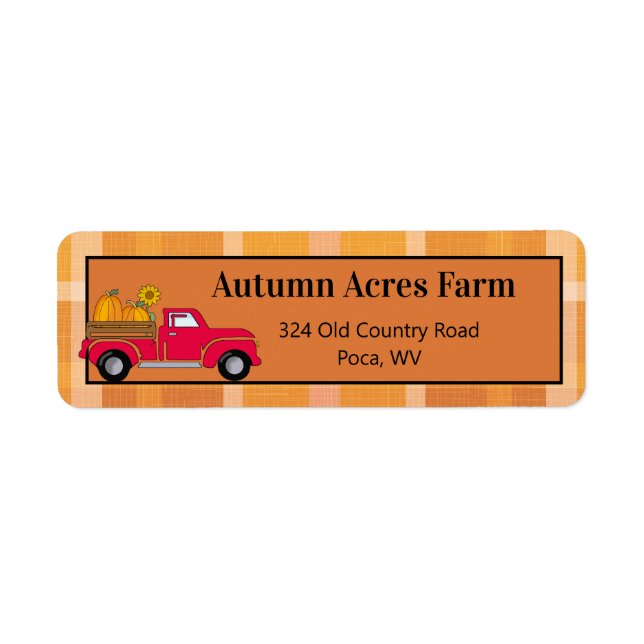 Custom Country Autumn Farm Fall Return Address (Front)