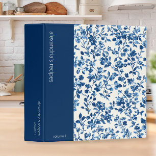 Custom Country Blue Floral Recipe Binder