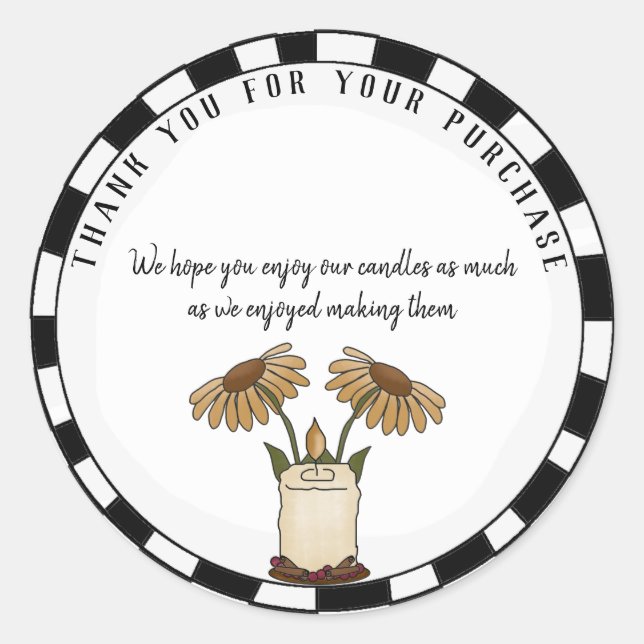 Custom Country Candle Business  Thank You Stickers (Front)