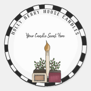 Custom Country Candle Christmas Business Label