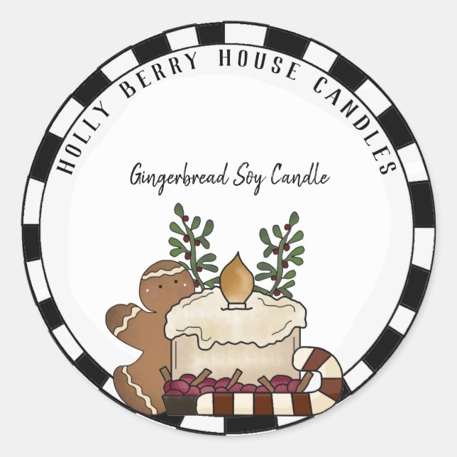 Custom Country Candle Christmas  Business Label (Front)