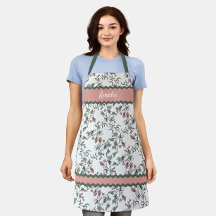 Custom Country Cottage Garden Floral Art Pattern Apron