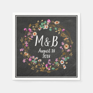 Custom Country Style Floral Wreath Art Motif Napkin