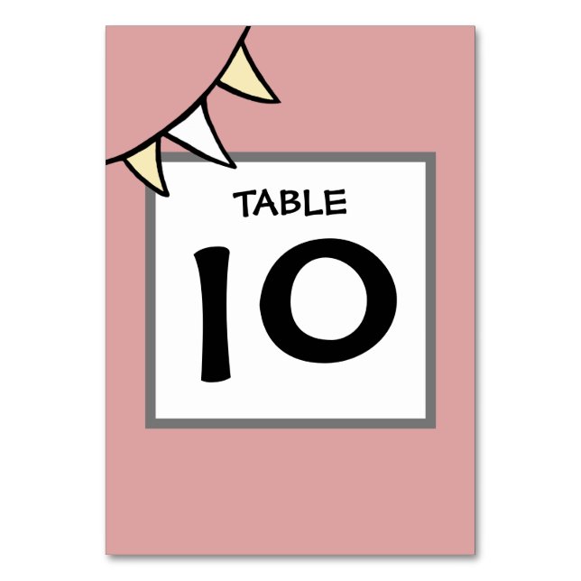 Custom Country Wedding Tractor Bunting Table Numbe Number (Front)