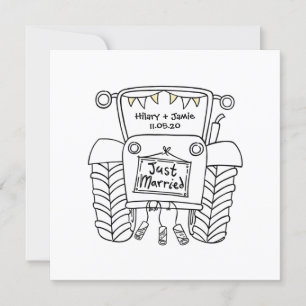 Custom Country Wedding Tractor Invitation