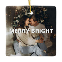 Custom Couple Christmas Ceramic Square Ornament 