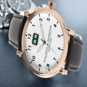 Custom couple floral names monogram wedding watch