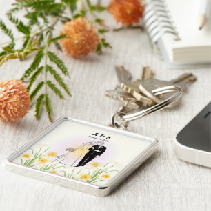 Custom Couple Illustration Gift– Keychain