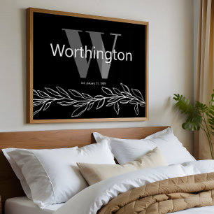 Custom Couple Last Name Elegant Wedding Print