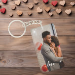 Custom Couple Love Handwritten Photo Personalized Keychain<br><div class="desc">This design may be personalized in the area provided by changing the photo and/or text. Or it can be customized by clicking Personalize this Template and then choosing the click to customize further option and delete or change the colour of the background, add text, change the text colour or style,...</div>