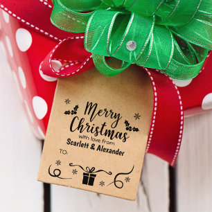 Custom Couple Merry Christmas with love,  Rubber Stamp