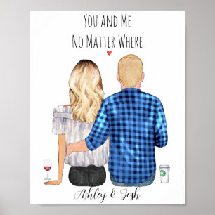 Custom couple personalized portrait poster