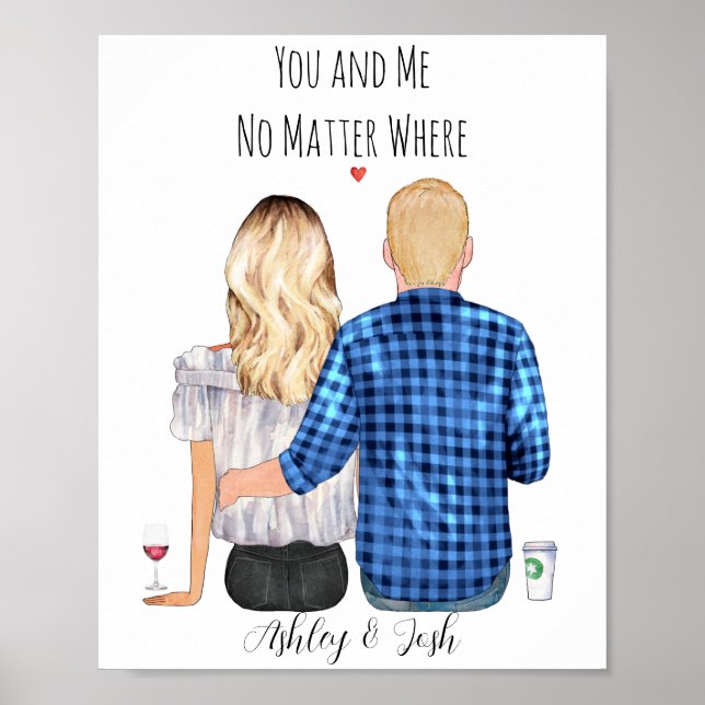 Custom couple personalized portrait poster (Front)
