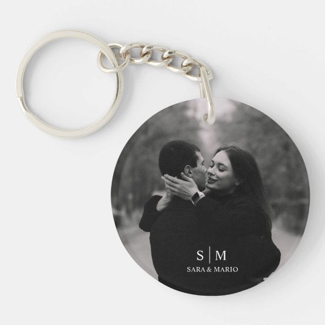 Custom Couple Photo Acrylic  Keychain (Front)