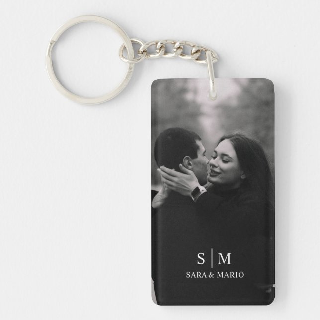 Custom Couple Photo Acrylic  Keychain (Front)