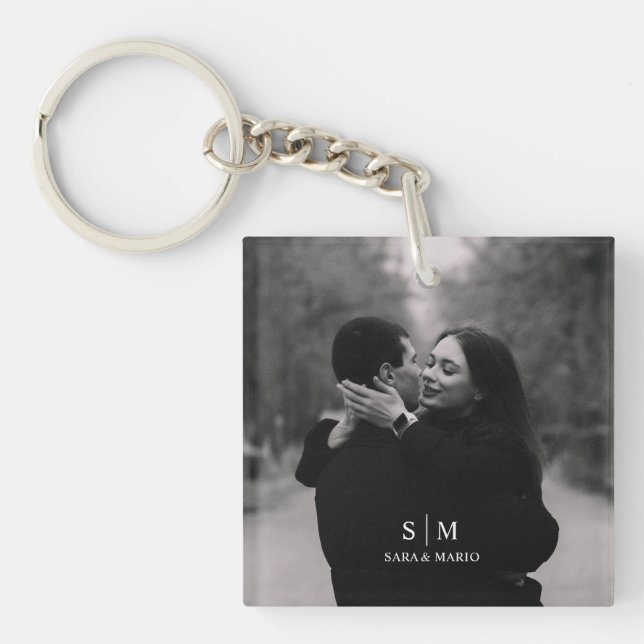 Custom Couple Photo Acrylic  Keychain (Front)