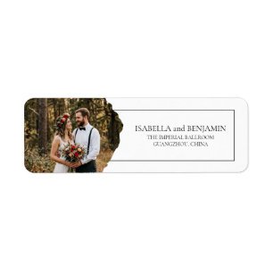 Custom Couple Photo Boho Wedding Return Address