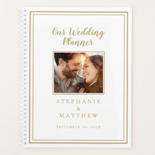 Custom Couple Photo Chic Elegant Gold Modern Planner