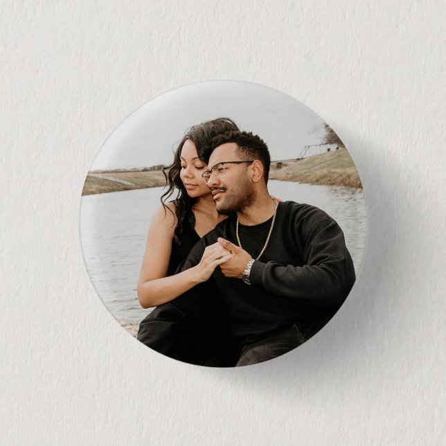 Custom Couple Photo Keepsake 1 Inch Round Button (Front)