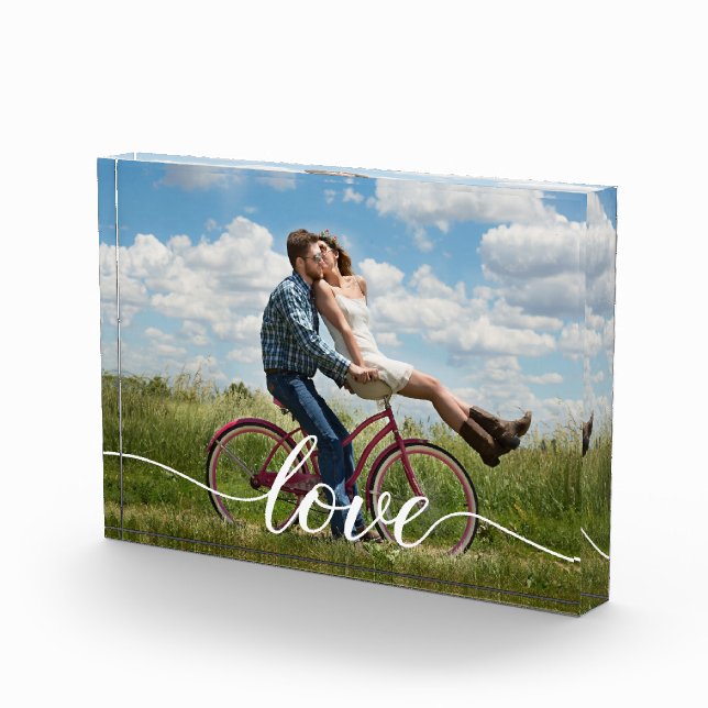 Custom Couple Photo Love Script Block (Right)