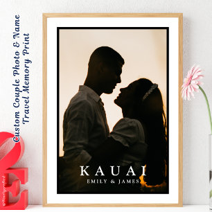 Custom Couple Photo & Name Travel Memory Print