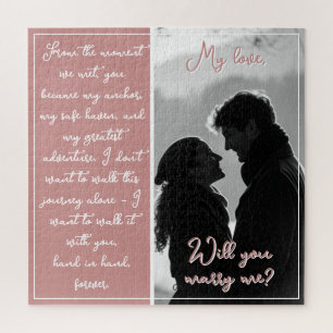 Custom Couple Photo Proposal Will You Marry Me Jigsaw Puzzle