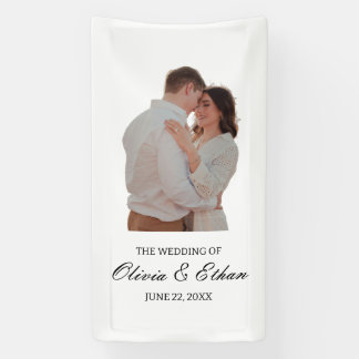 Custom Couple Portrait Welcome Names and Date Banner