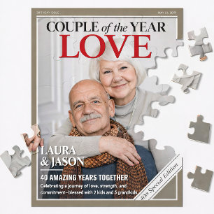 Custom Couple Puzzle, Custom Anniversary Magazine  Jigsaw Puzzle
