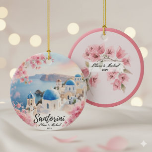 Custom Couple’s Travel Keepsake Ceramic Ornament