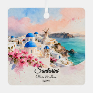 Custom Couple’s Travel Keepsake Metal Ornament