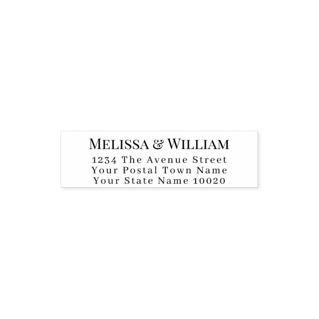 Custom Couple Simple Return Address Self-inking Stamp (Design)