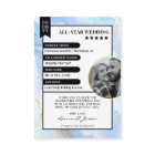 Custom Couple Trading Card, Blue Wedding Keepsake