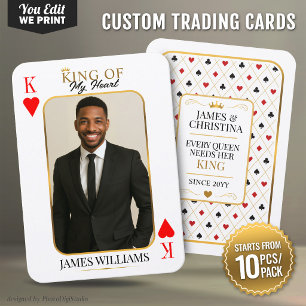 Custom Couple Trading Card, King of Hearts Poker Place Card