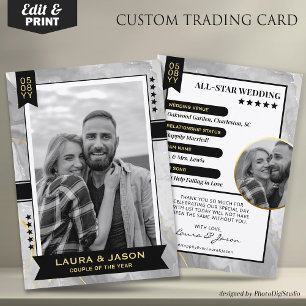 Custom Couple Trading Card, Wedding Thank You Calling Card