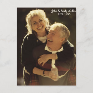 Custom Couple Wedding Anniversary Vintage Postcard