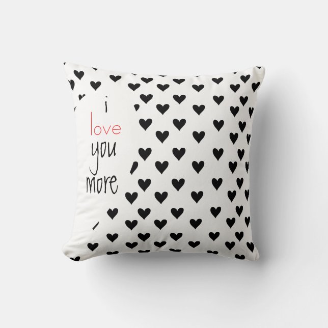 Custom Couples Black White Anniversary Valentine's Throw Pillow (Front)